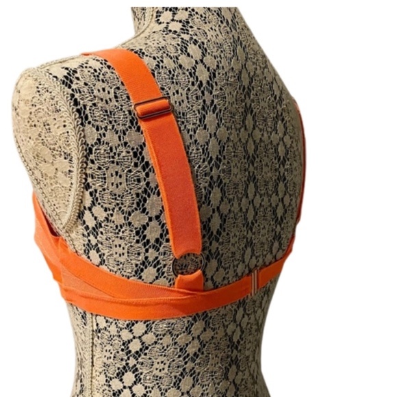 H&M Women's Bandage Bikini Top in Neon Orange│Size US 6 - Picture 11 of 14